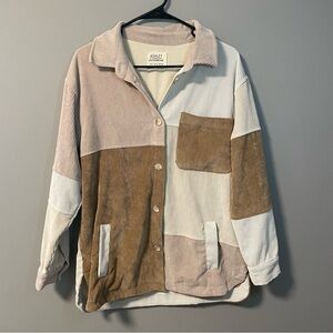 Ashley By 26 International Women’s Small Patchwork Corduroy Jacket Shacket Shirt
